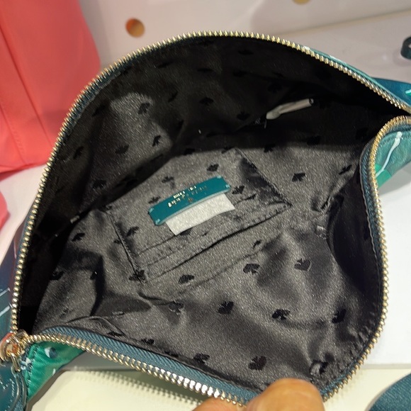 Kate Spade Chelsea Monstera Leaves Print Nylon Belt Bag Fanny Pack Green Multi - Picture 10 of 16